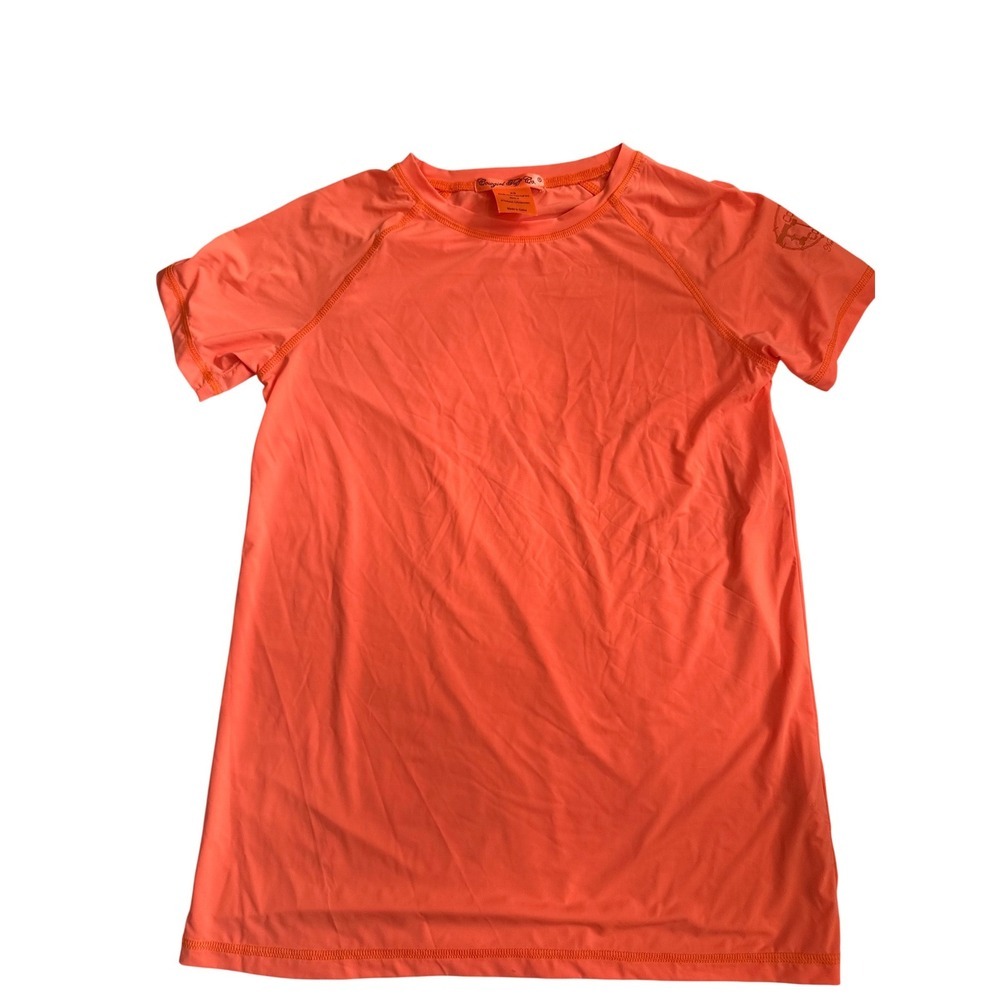 Cowgirl Tuff Co Womens XS Neon Orange Short Sleeve Rash Guard Athletic Top